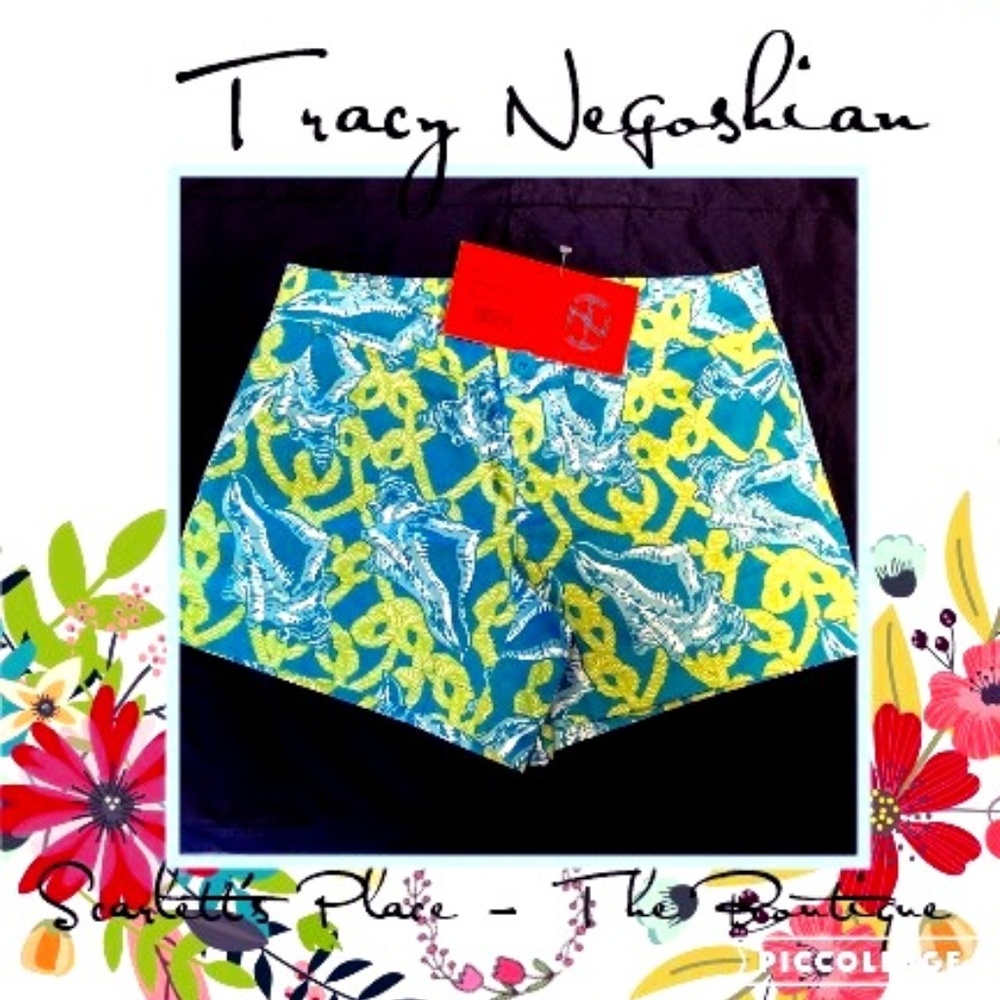 🍍 Tracy Negoshian Turquoise Atlantis Penny Shorts